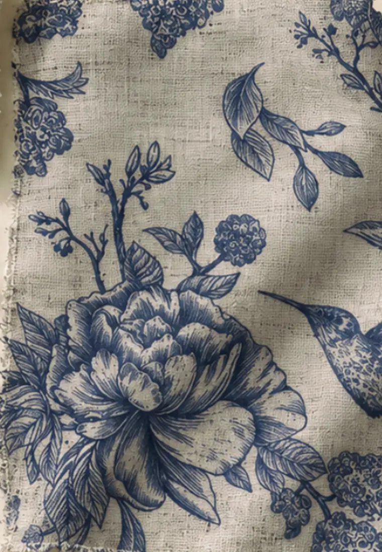 Navy Blue Allison botanical linen