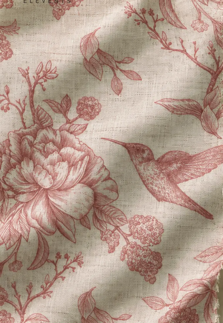 Pink Allison botanical linen
