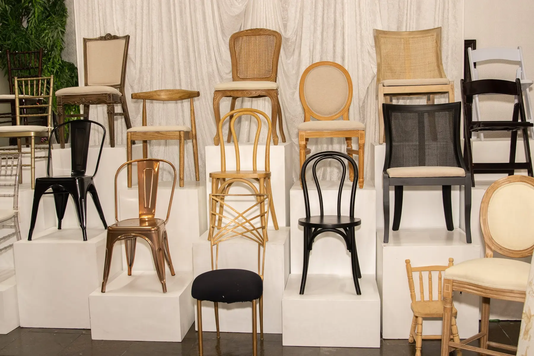 ELEVENTS chair library arranged by silhouette and finish